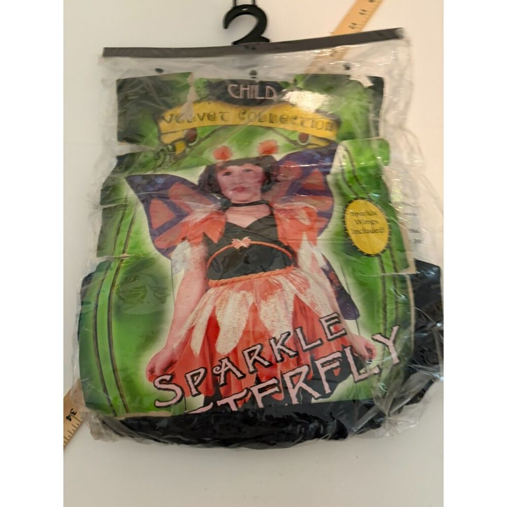 Fun World Child Sparkly butterfly orange velvet costume